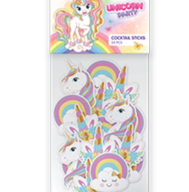 Unicorn cocktail betisoare 9cm -24 piese