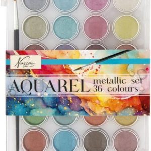 Alternative view of Acuarela 36 culori metalice paleta , Grafix