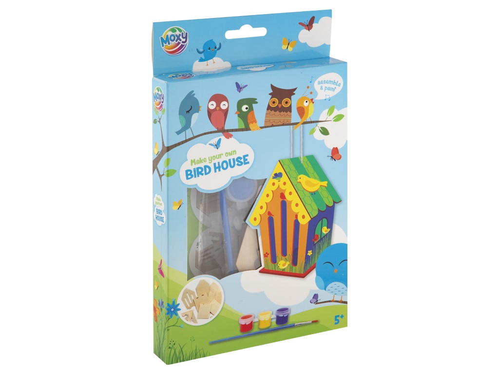 Mini casuta lemn pasari+3 guase+pensula Grafix 6 Mini casuta lemn pasari+3 guase+pensula Grafix - imagine 4