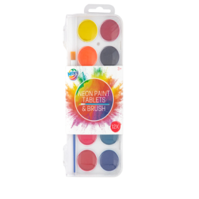 Acuarela 12cul neon+pensula , Grafix