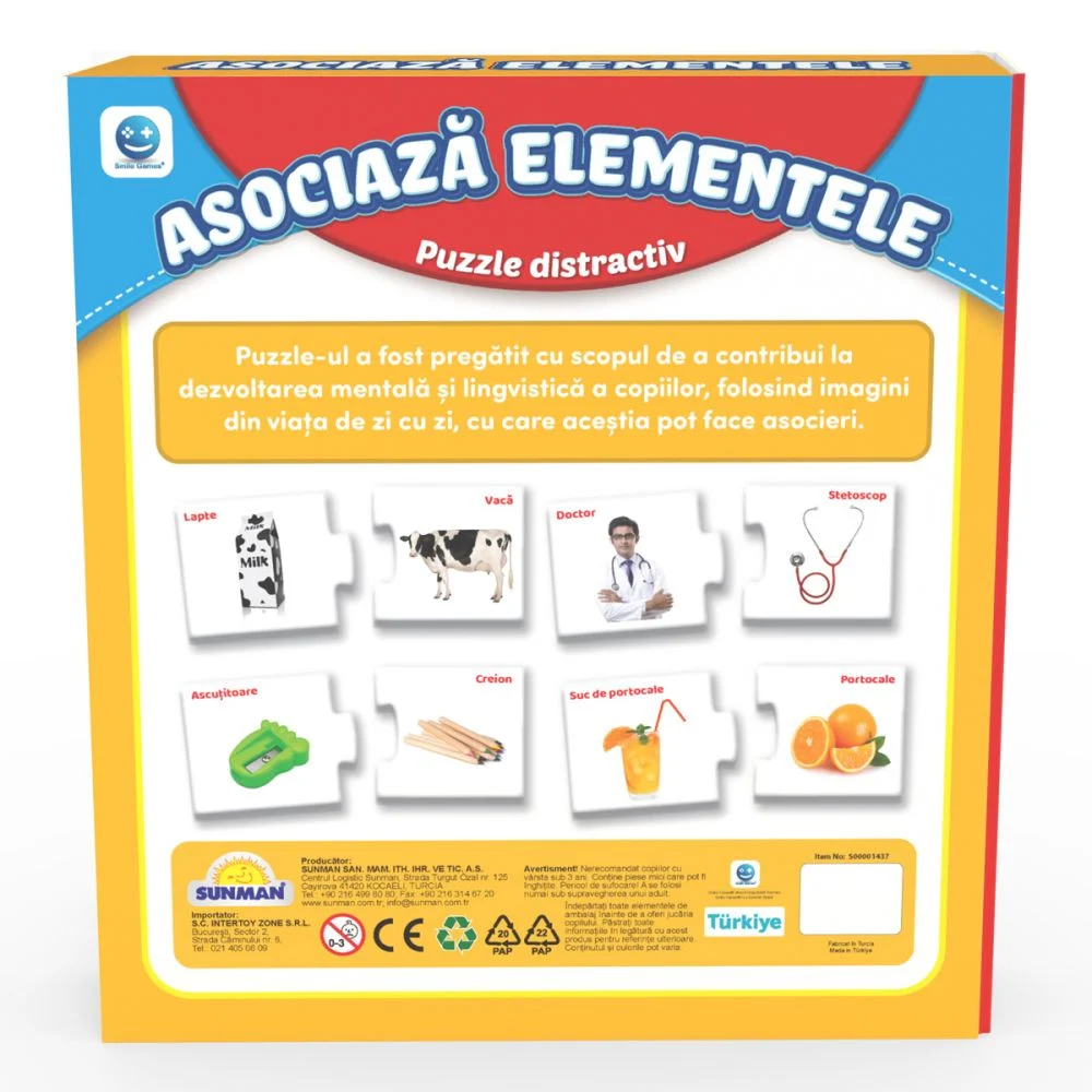 Puzzle sa invatam asocierea elementelor , Smile Games - imagine 2