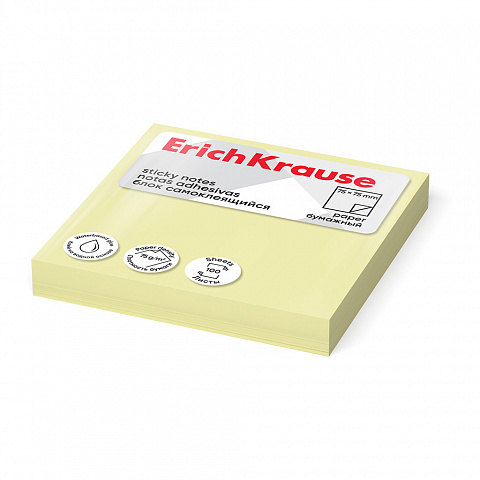 Notes adeziv ErichKrause 75x75mm 100 foi Galben 3 Notes adeziv ErichKrause 75x75mm 100 foi Galben