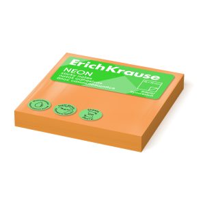 Notes adeziv 75x75mm ErichKrause 100 foi Orange Neon