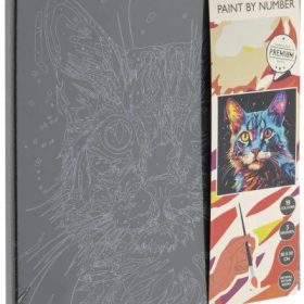 Picteaza pe numere panza neagra 30×30 Pisica , Grafix