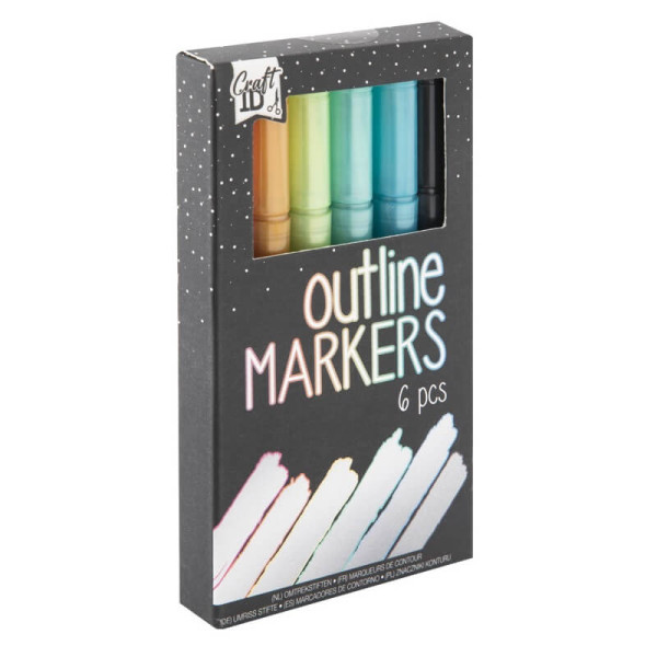 Set 6 markere contur , Grafix 3 Set 6 markere contur , Grafix