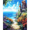 set pictura pe numere 40x50cm castel la mare 2