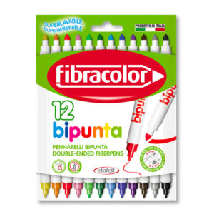 Carioca Fibracolor  Bipunta, 12 culori, cu 2 capete