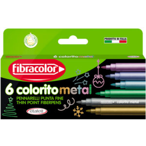 Carioca Fibracolor  Colorito Metal Punta Fine, 6 culori