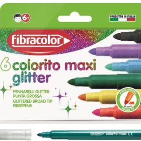 Carioca Fibracolor  Colorito Maxi Glitter, 6 culori