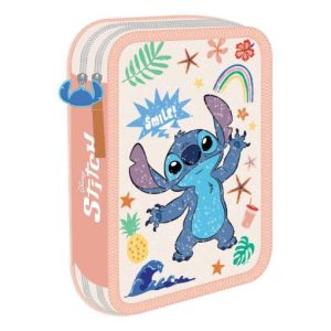 Penar 2 fermoare echipat 12,4×7,5×19,3cm Lilo&Stitch , Must