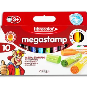 Carioca Fibracolor  Megastamp, 10 culori, superlavabila