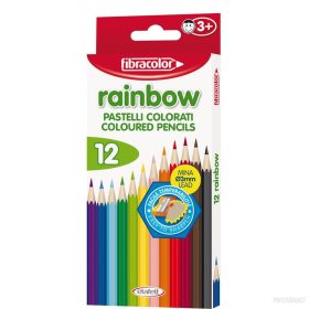Creioane colorate Fibracolor Rainbow, 12 culori
