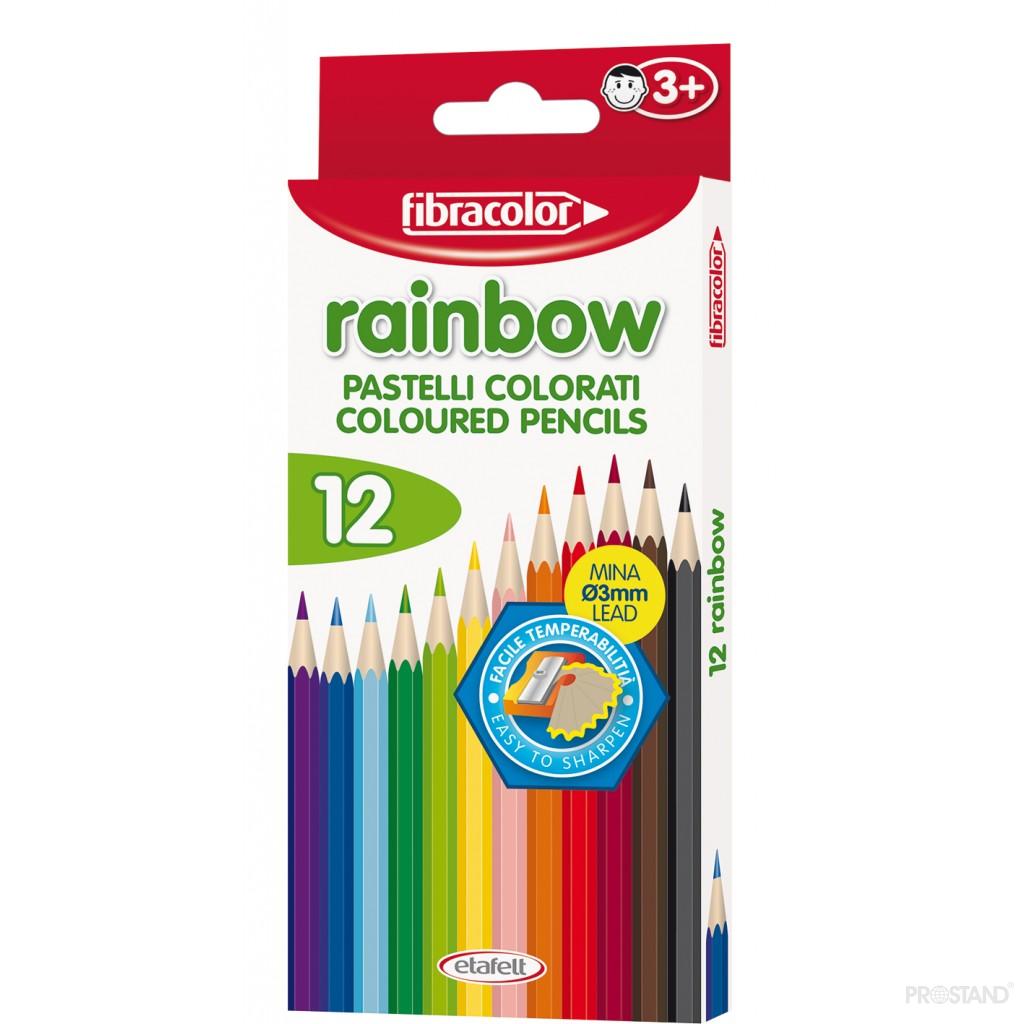 Creioane colorate Fibracolor Rainbow, 12 culori 3 Creioane colorate Fibracolor Rainbow, 12 culori