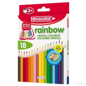 Creioane colorate Fibracolor Rainbow, 18 culori