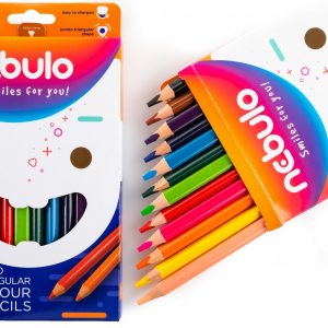 Creioane colorate jumbo 12 culori triunghiulare Nebulo