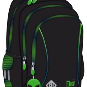 Ghiozdan scolar Majewski ST Right, 3 compartimente, 45 x 35 x 20 cm Green Power (Alien)