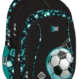 Ghiozdan scolar Majewski ST Right,  4 compartimente, 43 x 32 cm Neon Football