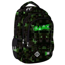 Ghiozdan scolar Majewski ST Right,  4 compartimente, 43 x 32 cm Green Game