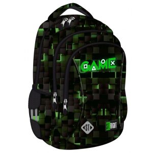 Ghiozdan scolar Majewski ST Right,  4 compartimente, 43 x 32 cm Green Game