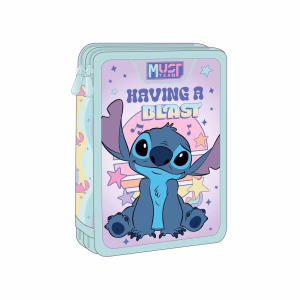 Penar echipat 2 fermoare 15x21x5cm Lilo&Stitch