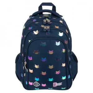 Ghiozdan scolar Majewski St Right , 4 compartimente 40x28x18cm Rainbow Cats