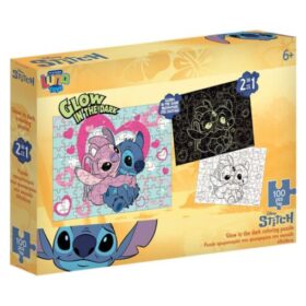Puzzle 100 piese 48x34cm Glow In The Dark Stitch Luna