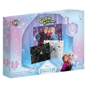Puzzle 100 piese 48x34cm Glow in the dark Frozen