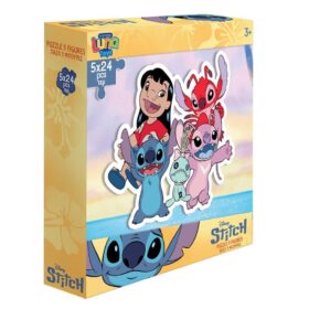 Puzzle 5 figurine 24 piese 26x26x6,5cm Stitch Luna