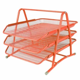 Set 3 tavite birou metal plasa Mas Orange