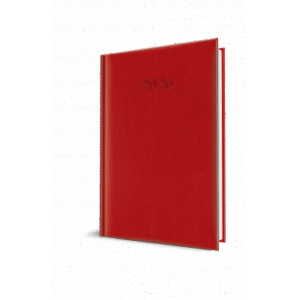 Agenda datata Ro A5 352 pagini, coperta din piele sintetica Corinaldo Deluxe Culoarea Rosu , Herlitz