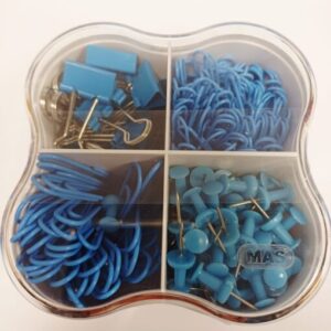 Set agrafe +clipsuri+pioneze panou pluta Curvie Blue