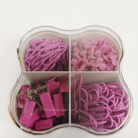 Set agrafe +clipsuri+pioneze panou pluta Curvie Pink