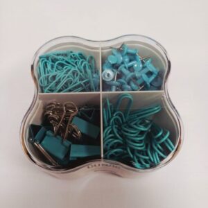 Set agrafe +clipsuri+pioneze panou pluta Curvie Turcoaz