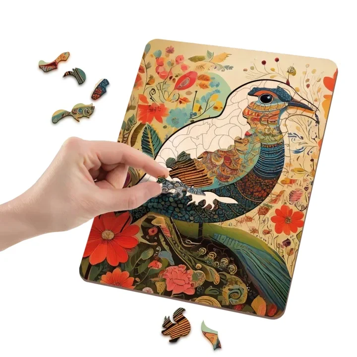Puzzle lemn Pasare 130 piese , Grafix 4 Puzzle lemn Pasare 130 piese , Grafix - imagine 2