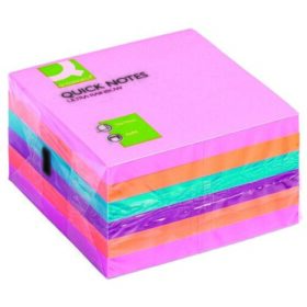 Cub notite adezive Q-CONNECT, 76 x 76 mm, 480 file, culori mixate