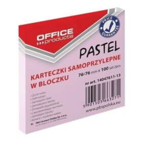 Notes adezive color OFFICE Products, 76 x 76 mm, Roz Pastel, 100 file
