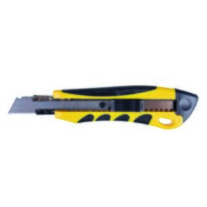 Alternative view of Cutter profesional OFFICE Products, lama de 18 mm, maner cauciucat, rezervor pt lame, galben/negru