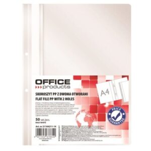 Dosar din plastic cu sina si doua perforatii OFFICE Products, 100/170 microni, alb