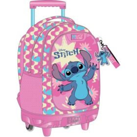 Troller 34x20x44cm 3 compartimente Stitch Pink , Must