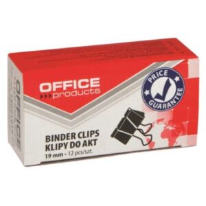 Clips metalic OFFICE Products, 19 mm, 12 bucati, negru, 12/set