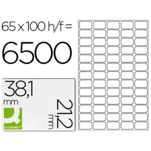 Alternative view of Etichete autoadezive Q-CONNECT 65/A4, 38.1 x 21.2 mm, albe, pretaiate, 100 coli/top