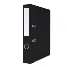 Biblioraft plastifiat Basic, 5 cm, colturi metalice, Negru