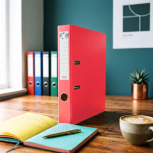 Alternative view of Biblioraft plastifiat Basic, 5 cm, colturi metalice, Rosu