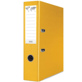 Biblioraft plastifiat Basic, 5 cm, colturi metalice, Galben