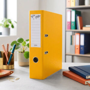 Alternative view of Biblioraft plastifiat Basic, 5 cm, colturi metalice, Galben