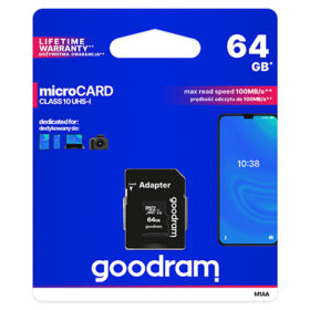 Card Microsd 64GB Goodram Clasa 10 cu adaptor